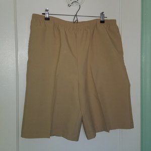 Blair Beige Elastic Waist Pull-On Shorts with Pockets – Size Large
